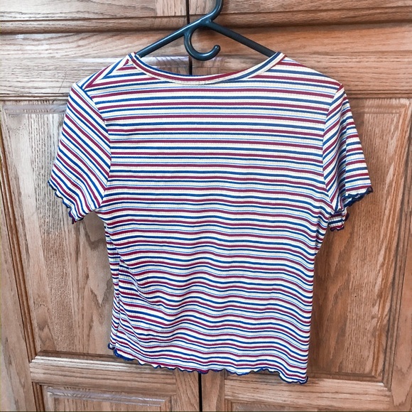 “tree kisses” striped ruffled t-shirt - Picture 2 of 3